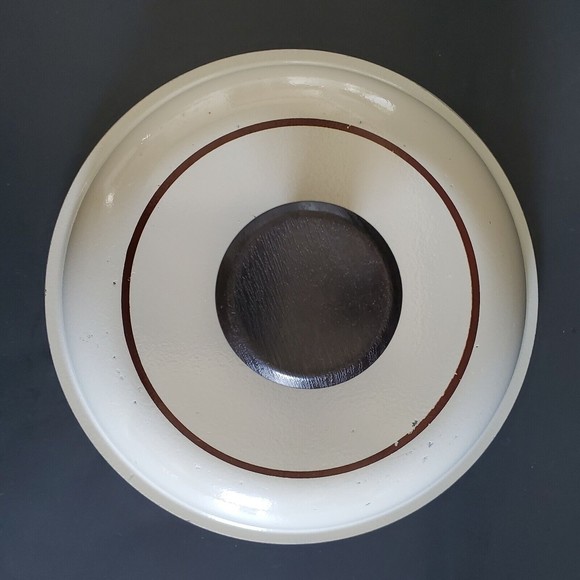 Vtg 1970s Regal Club Aluminum Replacement Pan Lid-Beige Cover w/ Brown pinstripe - Picture 2 of 6